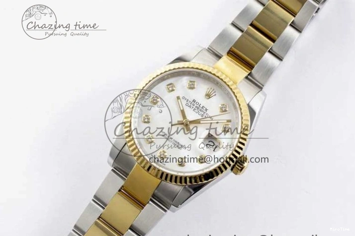 MiroTime 1231 DateJust 36mm SS YG DIWF 1:1 Best Edition 904L Steel White MOP Diamonds Dial on Oyster Bracelet SA Packable 2316